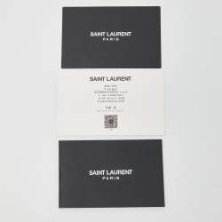 مملوكة مسبقًا Saint Laurent Black Leather Cassandre Compact Zip Around Wallet
