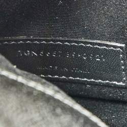 Pre Owned Saint Laurent Black Grained Leather Medium Uptown Clutch