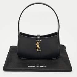 Pre Owned Saint Laurent Black Leather Mini LE 5 À 7 Shoulder Bag