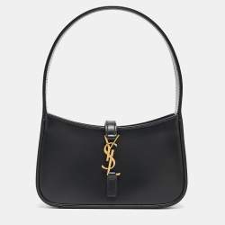 Pre Owned Saint Laurent Black Leather Mini LE 5 À 7 Shoulder Bag