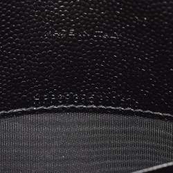 Saint Laurent Black Matelassé Leather Cassandre Wallet on Chain