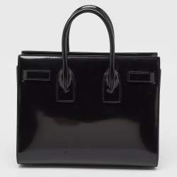Pre Owned Saint Laurent Black Patent Leather Small Classic Sac De Jour Tote