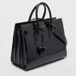 Pre Owned Saint Laurent Black Patent Leather Small Classic Sac De Jour Tote