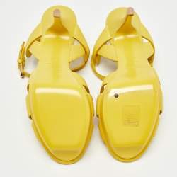 Saint Laurent Yellow Leather Tribute Sandals Size 36