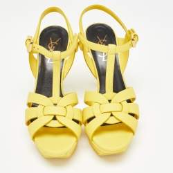 Saint Laurent Yellow Leather Tribute Sandals Size 36