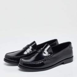 Pre Owned Saint Laurent Black Patent Leather Penny Le Loafers Size 40