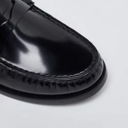Pre Owned Saint Laurent Black Patent Leather Penny Le Loafers Size 40
