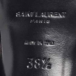 Pre Owned Saint Laurent Black Velvet Tribute Sandals Size 38.5