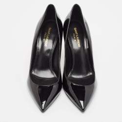 Pre Owned Saint Laurent Black Patent Leather Opyum Pumps Size 39