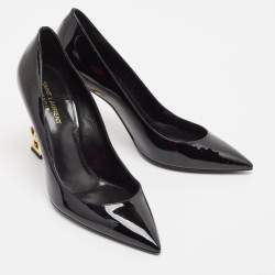 Pre Owned Saint Laurent Black Patent Leather Opyum Pumps Size 39