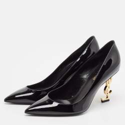 Pre Owned Saint Laurent Black Patent Leather Opyum Pumps Size 39