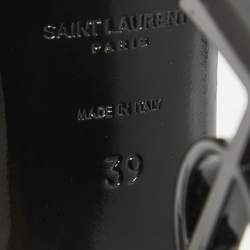 Pre Owned Saint Laurent Black Patent Leather Opyum Ankle Strap Sandals Size 39