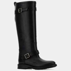 Saint Laurent Black Leather River Boots EU 37.5