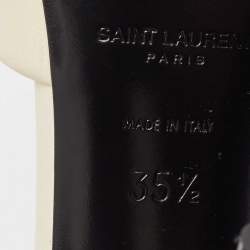 Pre Owned Saint Laurent White Leather  La 16 Slide Sandals Size 35.5