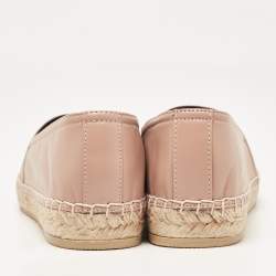 Saint Laurent Beige Leather Espadrille Loafers Size 38