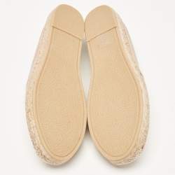 Saint Laurent Beige Leather Espadrille Loafers Size 38