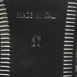 Pre Owned Saint Laurent Black Brushed Leather Penny Loafers Size 37