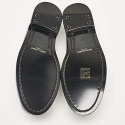 Pre Owned Saint Laurent Black Brushed Leather Penny Loafers Size 37