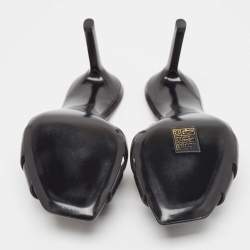 مملوكة مسبقًا Saint Laurent Black Leather Tribute Slides Sandals Size 38.5