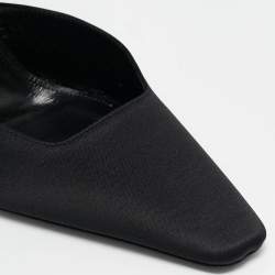 Saint Laurent Black Satin Claude Slingback Pumps Size 38.5