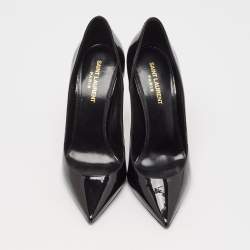 Saint Laurent Black Patent Leather Zoe Pumps Size 38