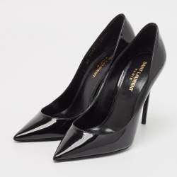 Saint Laurent Black Patent Leather Zoe Pumps Size 38