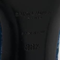 Saint Laurent Blue Velvet Blade Slingback Pumps Size 38.5