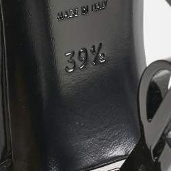 Pre Owned Saint Laurent Black Patent Leather Opyum Sandals Size 39.5