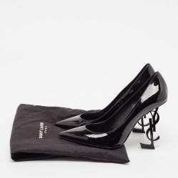 Pre Owned Saint Laurent Black Patent Leather Opyum Pumps Size 37