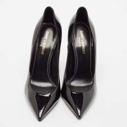 Pre Owned Saint Laurent Black Patent Leather Opyum Pumps Size 37