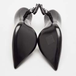 Pre Owned Saint Laurent Black Patent Leather Opyum Pumps Size 37