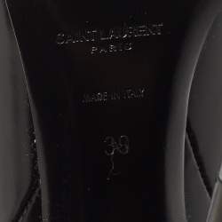 Saint Laurent Black Glazed Leather Vendome Knee Length Boots Size 39 