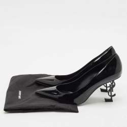 Saint Laurent Black Patent Leather Opyum Pointed Toe Pumps Size 40