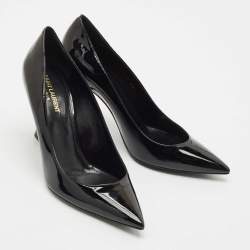 Saint Laurent Black Patent Leather Opyum Pointed Toe Pumps Size 40