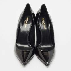 Saint Laurent Black Patent Leather Opyum Pointed Toe Pumps Size 40