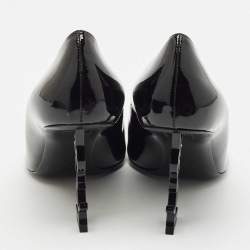 Saint Laurent Black Patent Leather Opyum Pointed Toe Pumps Size 40