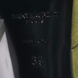 Pre Owned Saint Laurent Green Fabric Blade Slingback Pumps Size 39