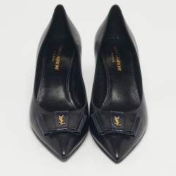 Pre Owned Saint Laurent Black Lizard Leather Anai Pumps Size 39