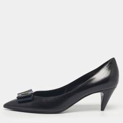 Pre Owned Saint Laurent Black Lizard Leather Anai Pumps Size 39