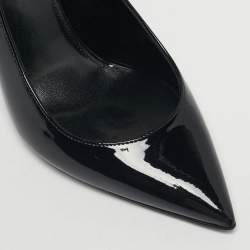 Pre Owned Saint Laurent Black Patent Leather Opyum Slingback Pumps Size 36