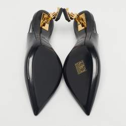 Pre Owned Saint Laurent Black Patent Leather Opyum Slingback Pumps Size 36