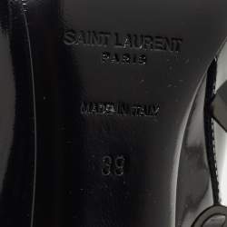 مملوكة مسبقًا Saint Laurent Black Patent Leather Opyum Pointed Toe Ankle Boots Size 39