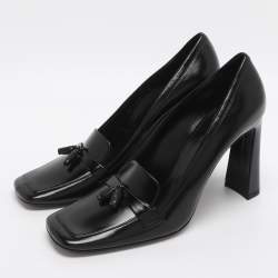 Pre Owned Saint Laurent Chloe 90 Tasseled Size 37 Black Leather Pumps