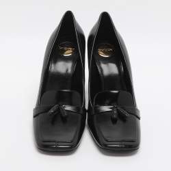 Pre Owned Saint Laurent Chloe 90 Tasseled Size 37 Black Leather Pumps