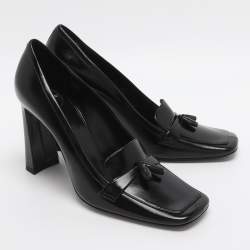 Pre Owned Saint Laurent Chloe 90 Tasseled Size 37 Black Leather Pumps