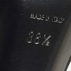 مملوكة مسبقًا Saint Laurent Franky Size 38.5 Black Satin Peep Toe Pumps