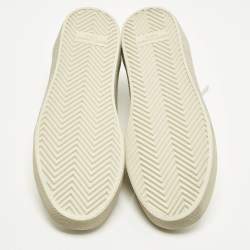 Pre Owned Saint Laurent Court Classic SL/06 Size 38 Cream Canvas Low Top Sneakers