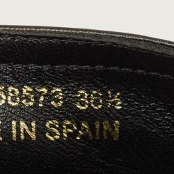 مملوكة مسبقًا Saint Laurent Cassandre Size 36.5 Black Leather Espadrille Flats