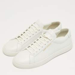 Pre Owned حذاء رياضي سان لوران أندي  جلد أبيض عنق منخفض مقاس 39