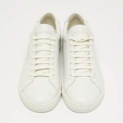 Pre Owned حذاء رياضي سان لوران أندي  جلد أبيض عنق منخفض مقاس 39